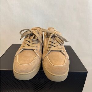 Christian Louboutin Beige Suede Sneakers